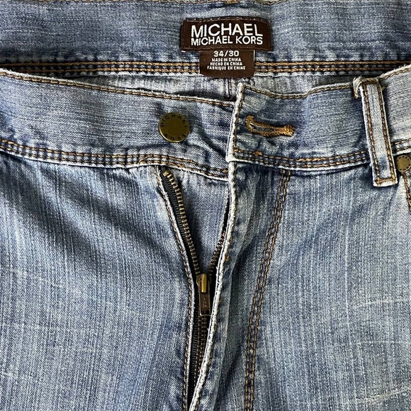 Michael Kors Mens Light Wash Jeans, Size 34/30 100% Cotton Straight Cut - Picture 7 of 10
